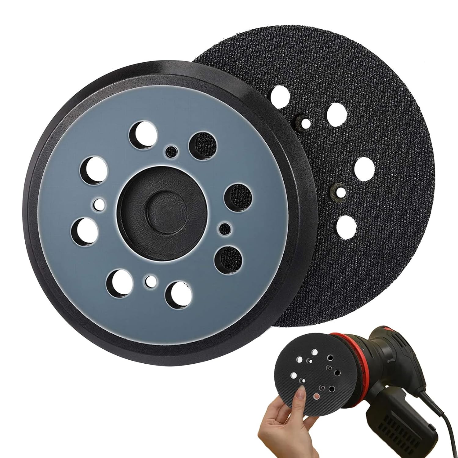 5 In Sander Replacement Pads 8 Hole Hook Loop 4 Screw for Random Orbital Sander gallery