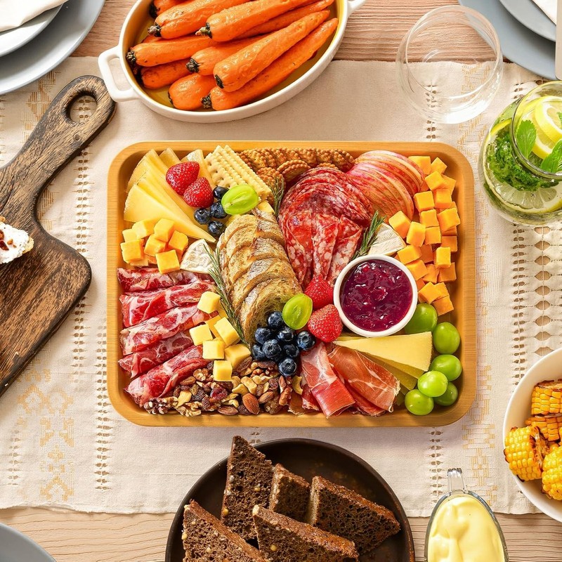 Dishwasher Safe 1-Compartment Charcuterie Serving Platter with Lockable Lid gallery
