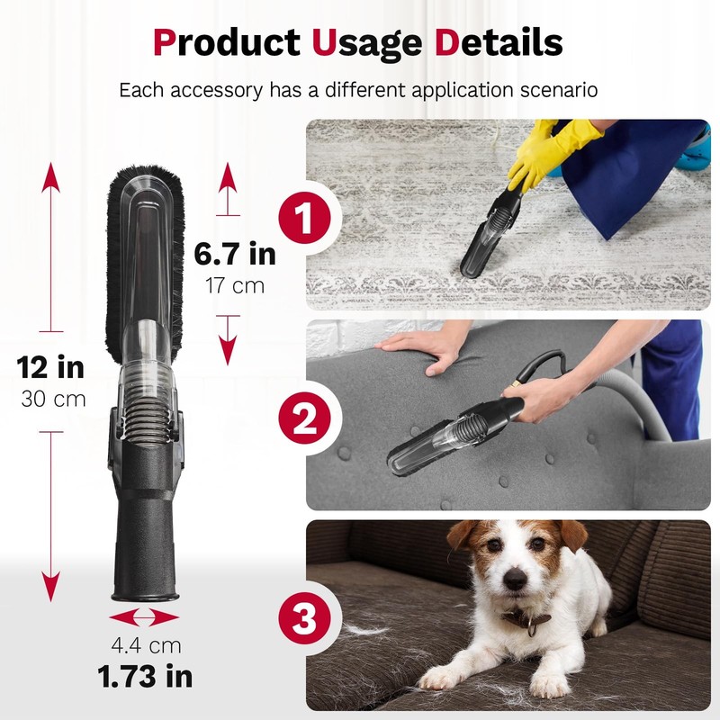 Universal Vacuum Attachments & Brushes, 8Piece Small Portable Shop Vac Access... gallery
