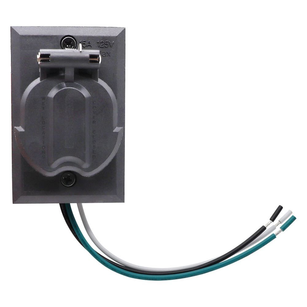 AC 125V 15A Lamp Post Grounded Outlet Waterproof for Outdoor Lamp Poles C681 gallery