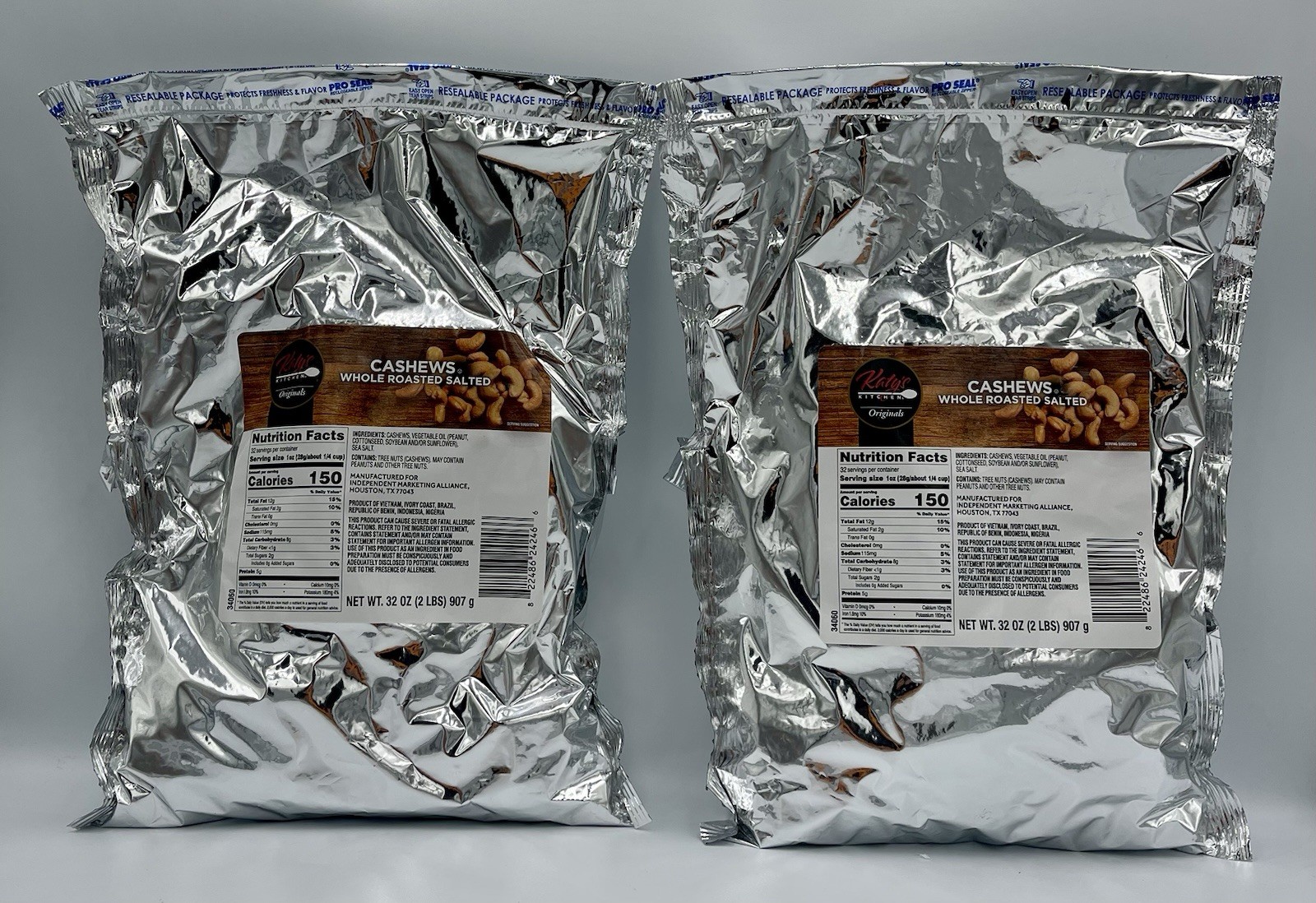 Lot 2 Katy’s Kitchen Whole Cashews Roasted Salted 4LB (2x32oz Bags) Best 10/2026 gallery