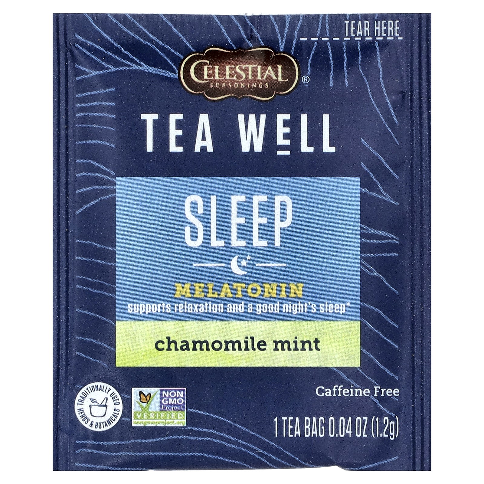 Sleep, Melatonin, Chamomile Mint, Caffeine Free, 12 Tea Bags, 0.04 oz (1.2 g) gallery