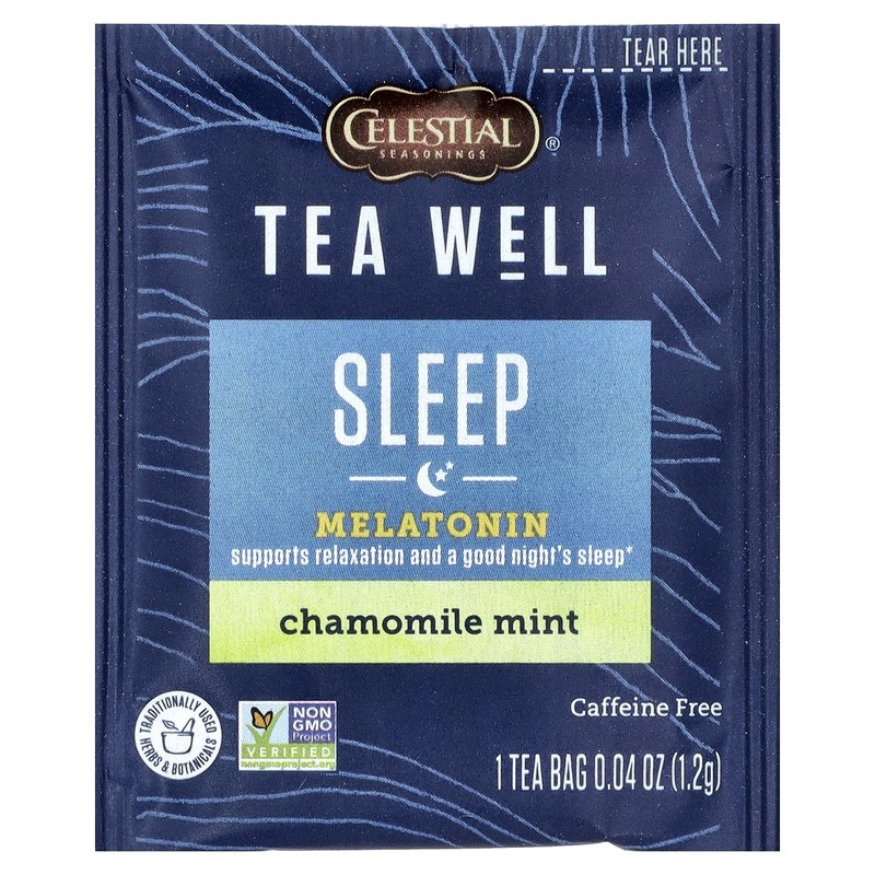 Sleep, Melatonin, Chamomile Mint, Caffeine Free, 12 Tea Bags, 0.04 oz (1.2 g) gallery