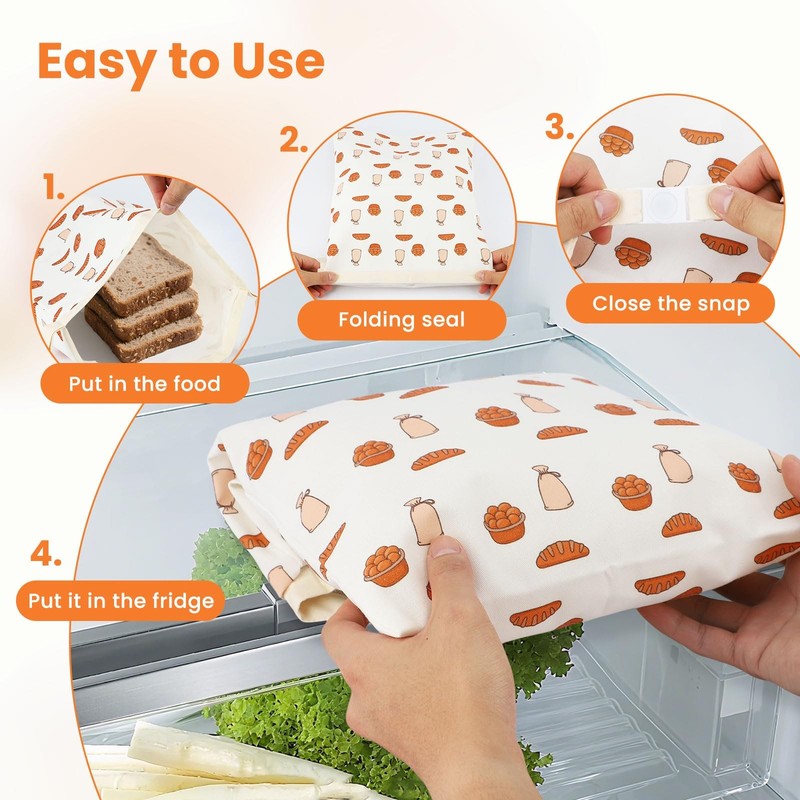 2pack* Reusable Cotton Bread Storage Bags with 32 x 1 x 43 inches, OEN COLOR gallery