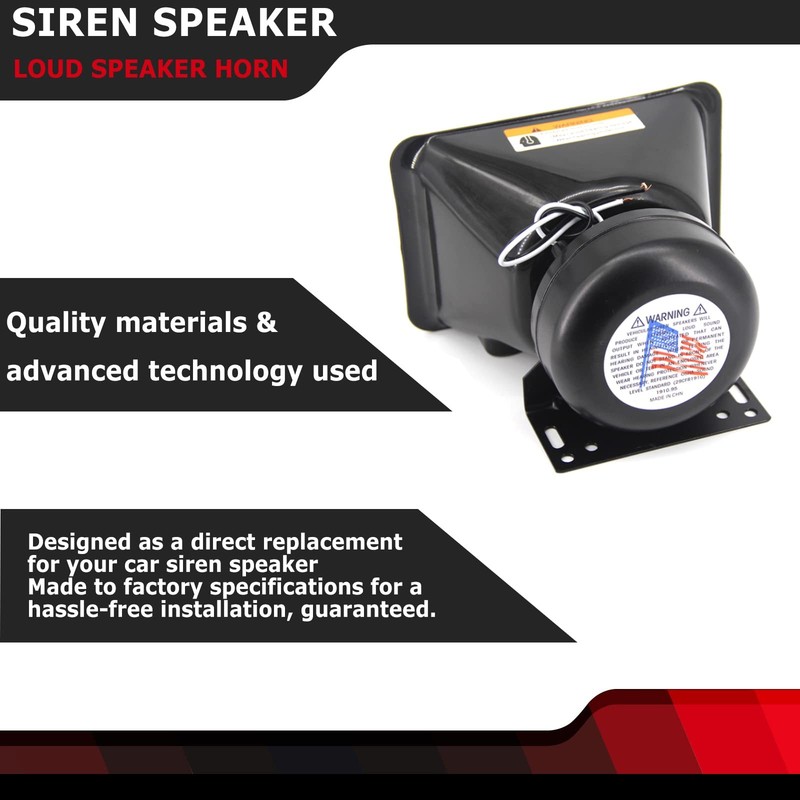 High Performance Siren Speaker Compatible with Any Speaker, Black gallery