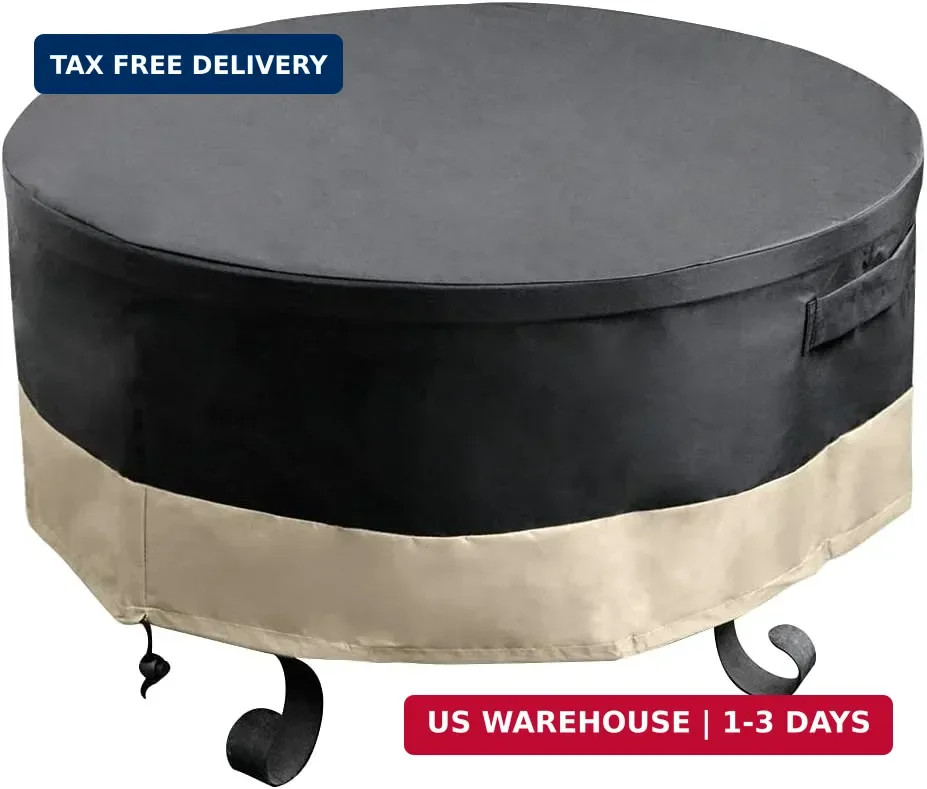 Stanbroil 30 Inch Round Fire Pit Cover, Full Coverage Fire Pit Table Cover, Pati gallery