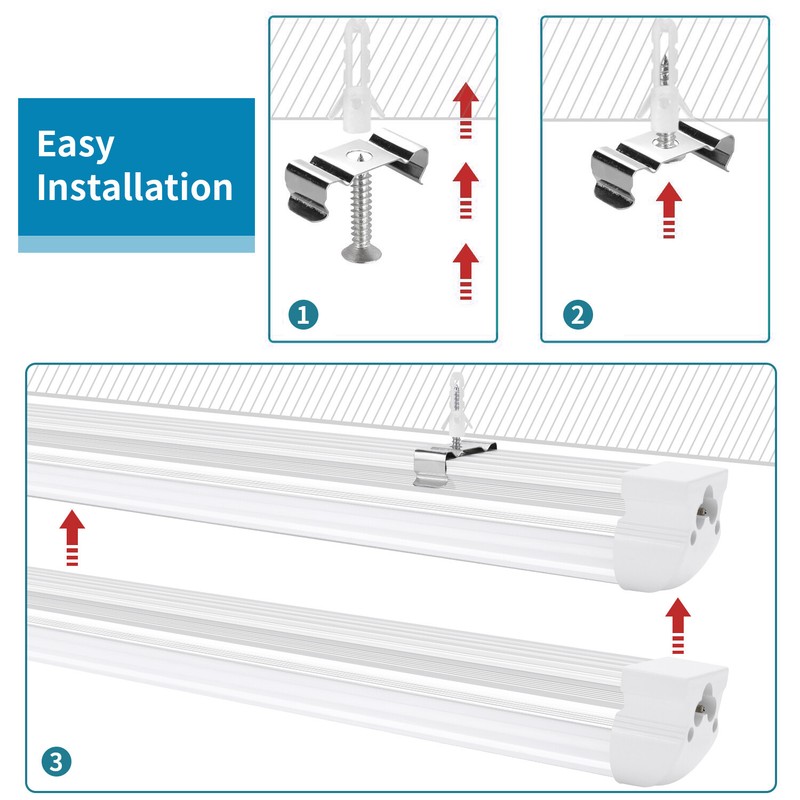 12Pack 8FT LED Linkable Shop Light for Garage, T8 8feet LED Tube Light Fixture gallery