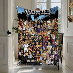 HOMIES Printed Flannel Blanket – Soft Cozy Throw, Nap Blanket & Gift for Friends