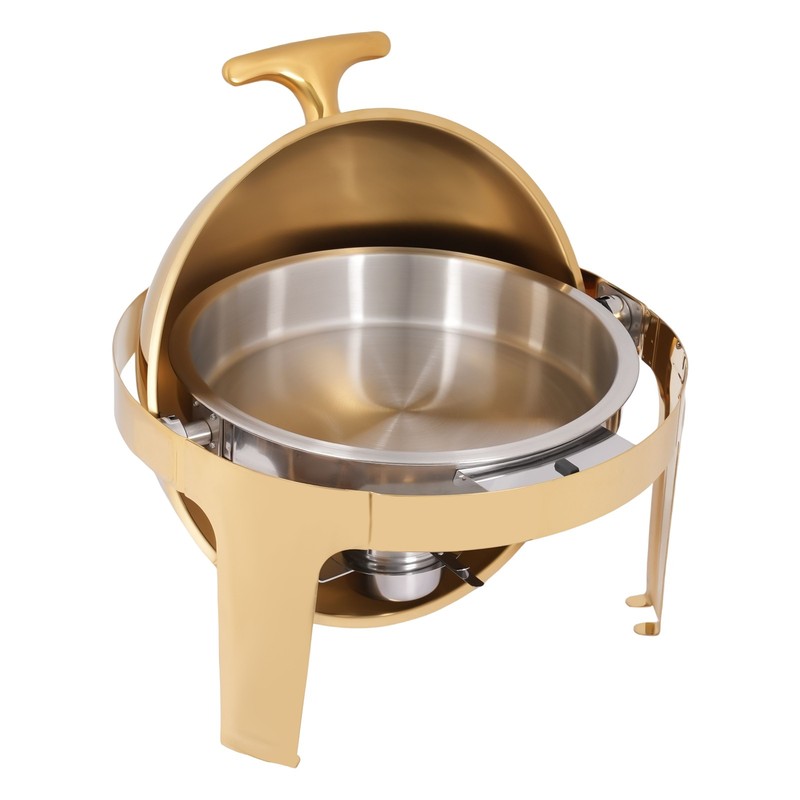 9L Round Chafing Dish Buffet Warmer, 201 Stainless Steel, Easy Access Lid gallery