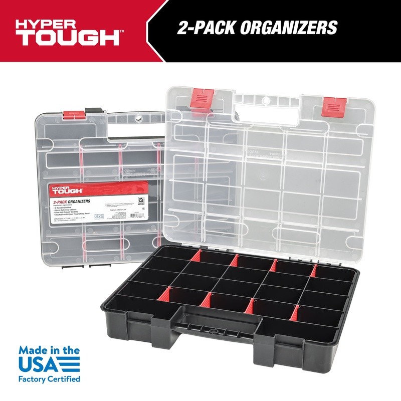 Stackable Organizer W/ 17 Compartments Customizable Dividers Small Parts Storage gallery