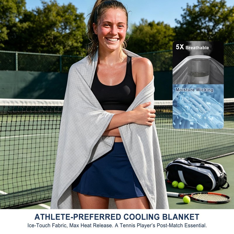 Breathable Cooling Blankets for Hot Sleepers, Summer Blanket Twin/Full Size f... gallery