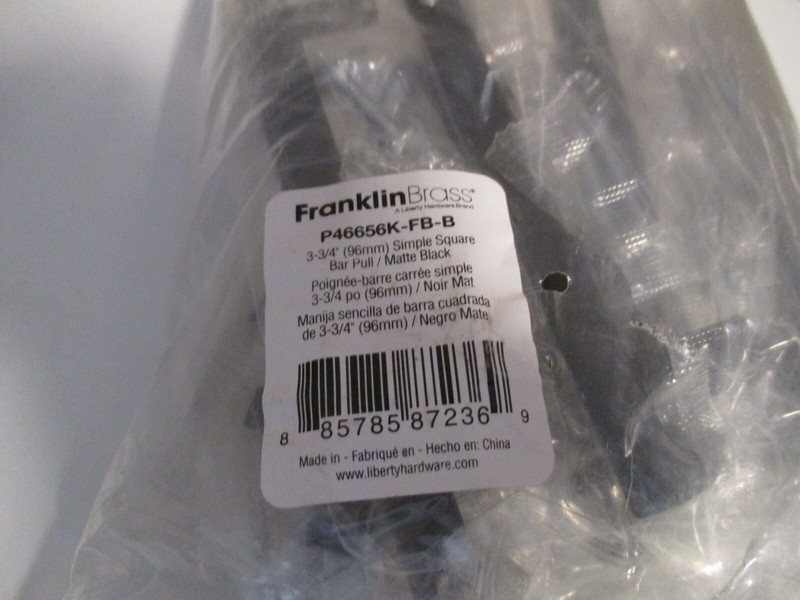 9 Pack Franklin Brass Simple Square Bar 3-3/4" Matte Black Cabinet Drawer Pulls gallery