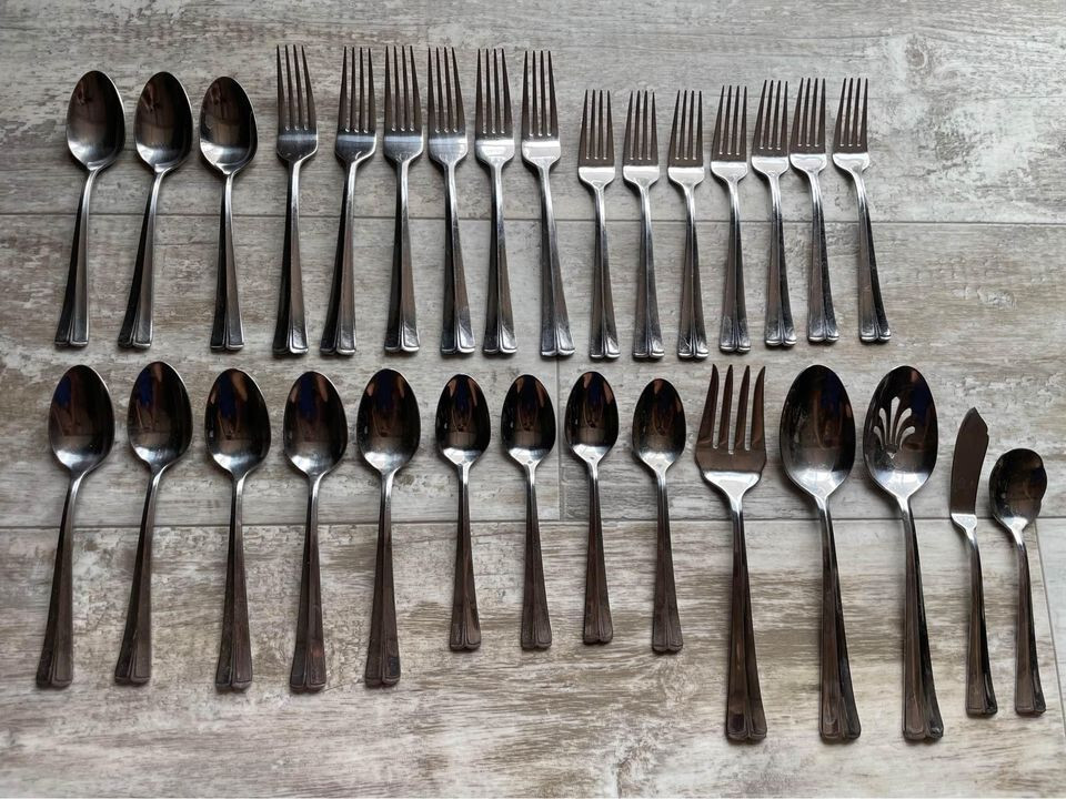 30 Pieces Gorham Stainless Flatware & Serving Utensils