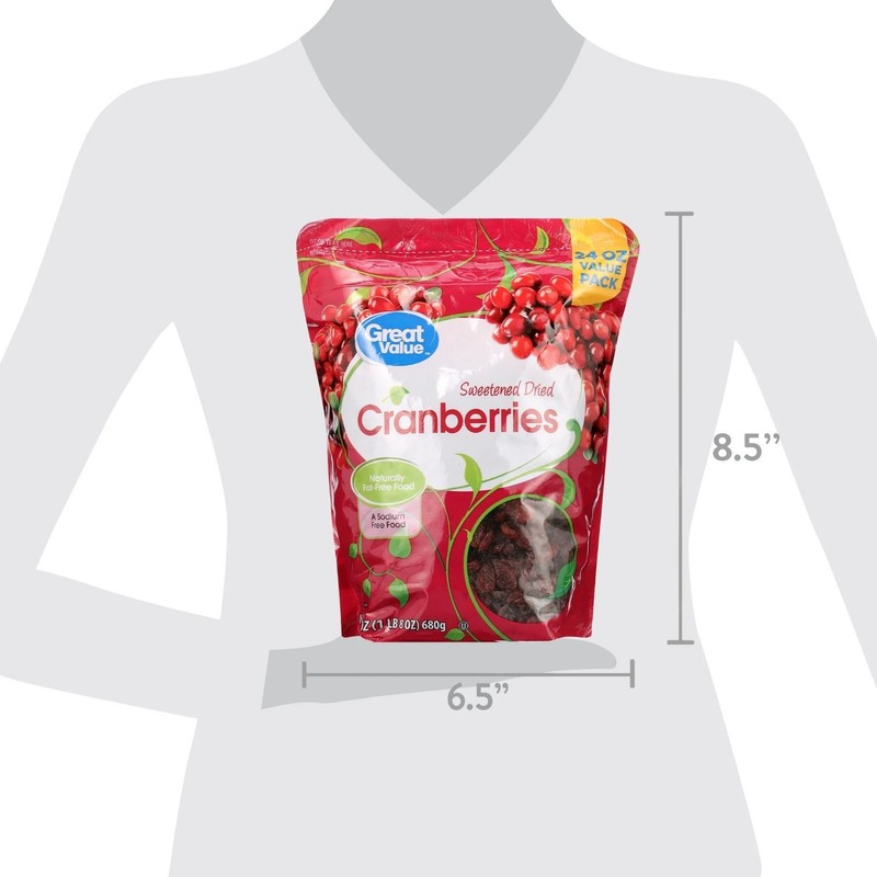 Great Value Sweetened Dried Cranberries, 24-ounce bag gallery