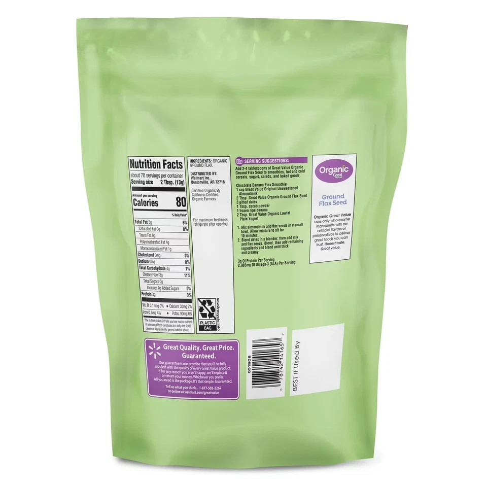 Great Value Organic Ground Flax Seed – 32 OZ gallery
