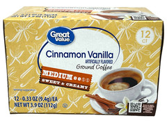 Great Value Cinnamon Vanilla Medium Roast Coffee K Cups 3.9 oz