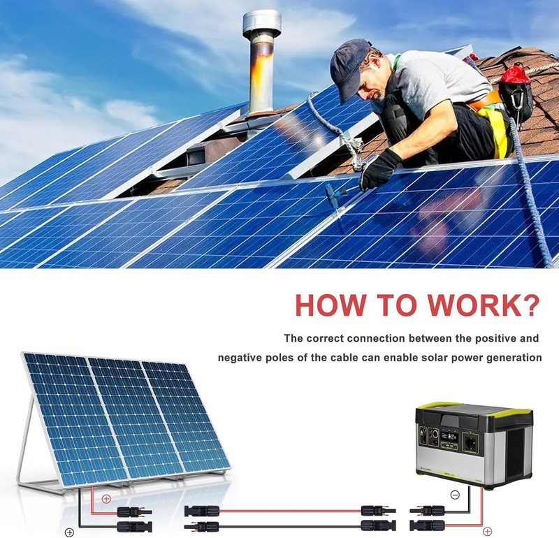 Durable 50FT Solar Extension Cable with Versatile Connectors - 10AWG Design gallery