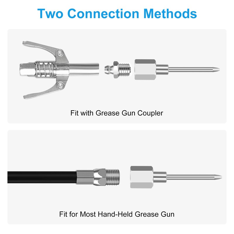 7pcs Grease Gun Accessory Kit Needle Tips Elbow Adapter Dispenser Rubber Nozzle gallery