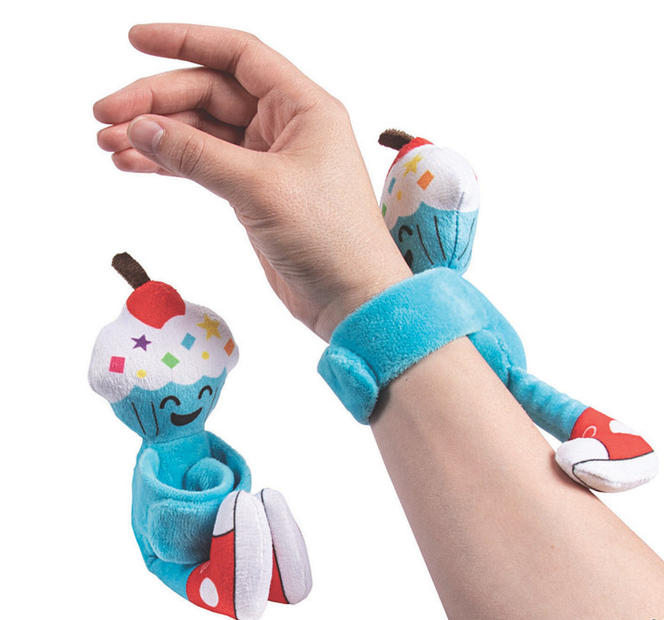 Hugging Plush Birthday Cupcake Slap Bracelet (Free Shipping with 6 or more items gallery