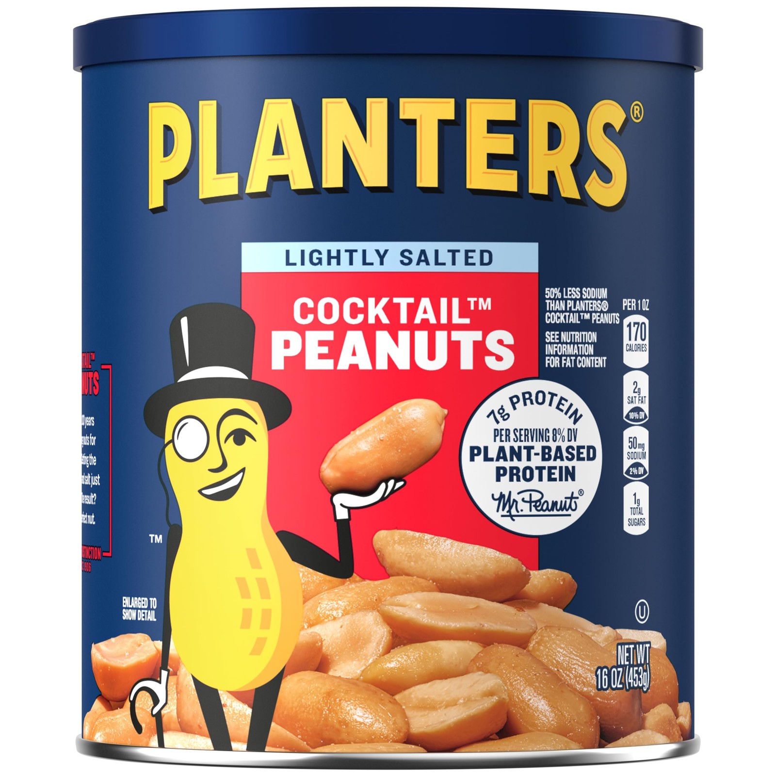 PLANTERS Dry Roasted Peanuts, Plant-Based Protein, 16 Ounce (Pack of 1) gallery