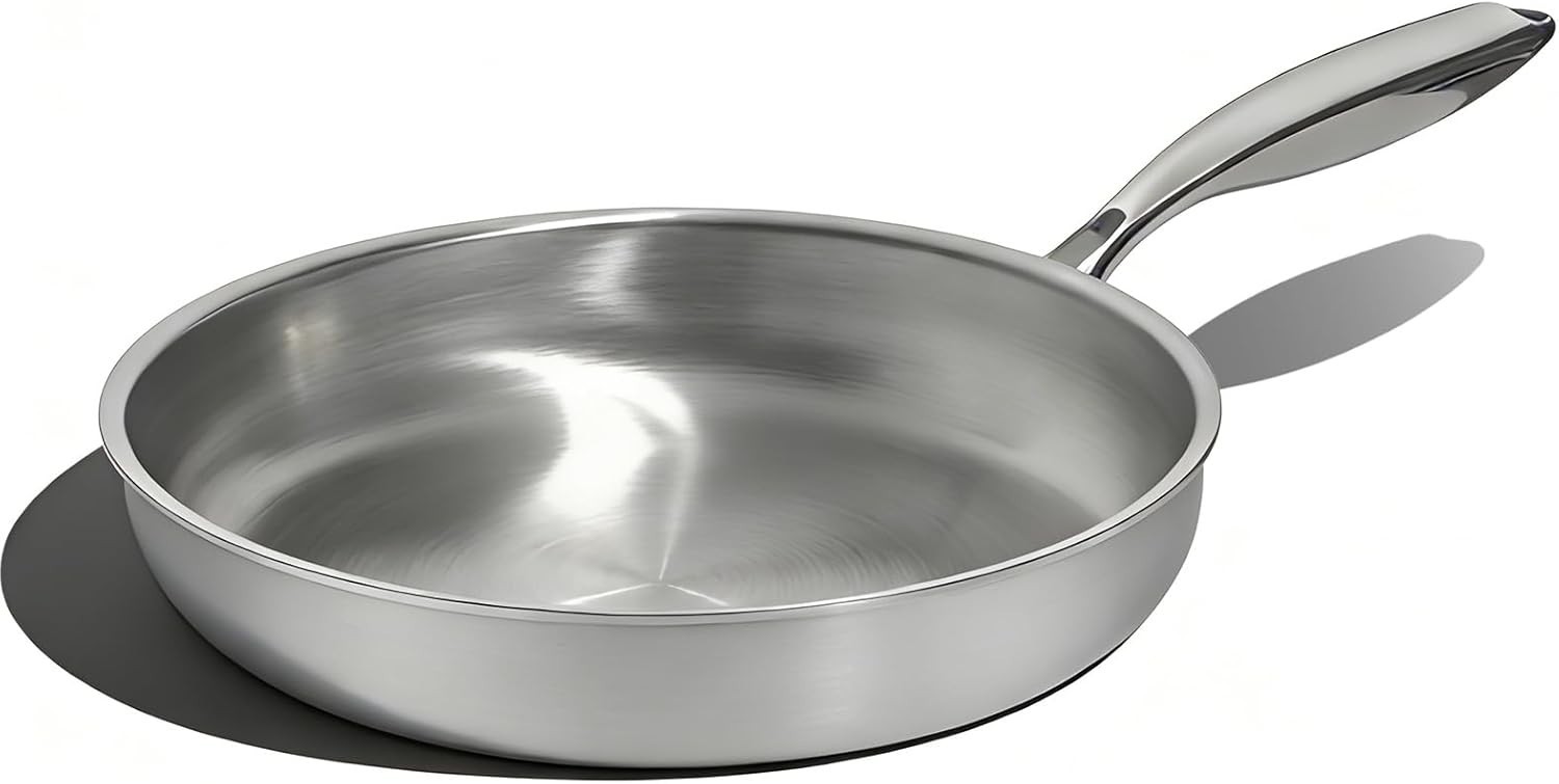 10 Inch Stainless Steel Frying Pan, Non-Toxic 5 Ply Stainless Clad, Professional gallery