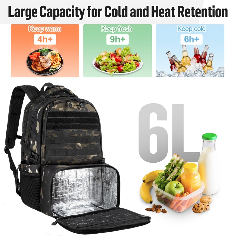 Tactical Backpack for Commute,Features Dedicated 17" Laptop&6L Insulated Section 3
