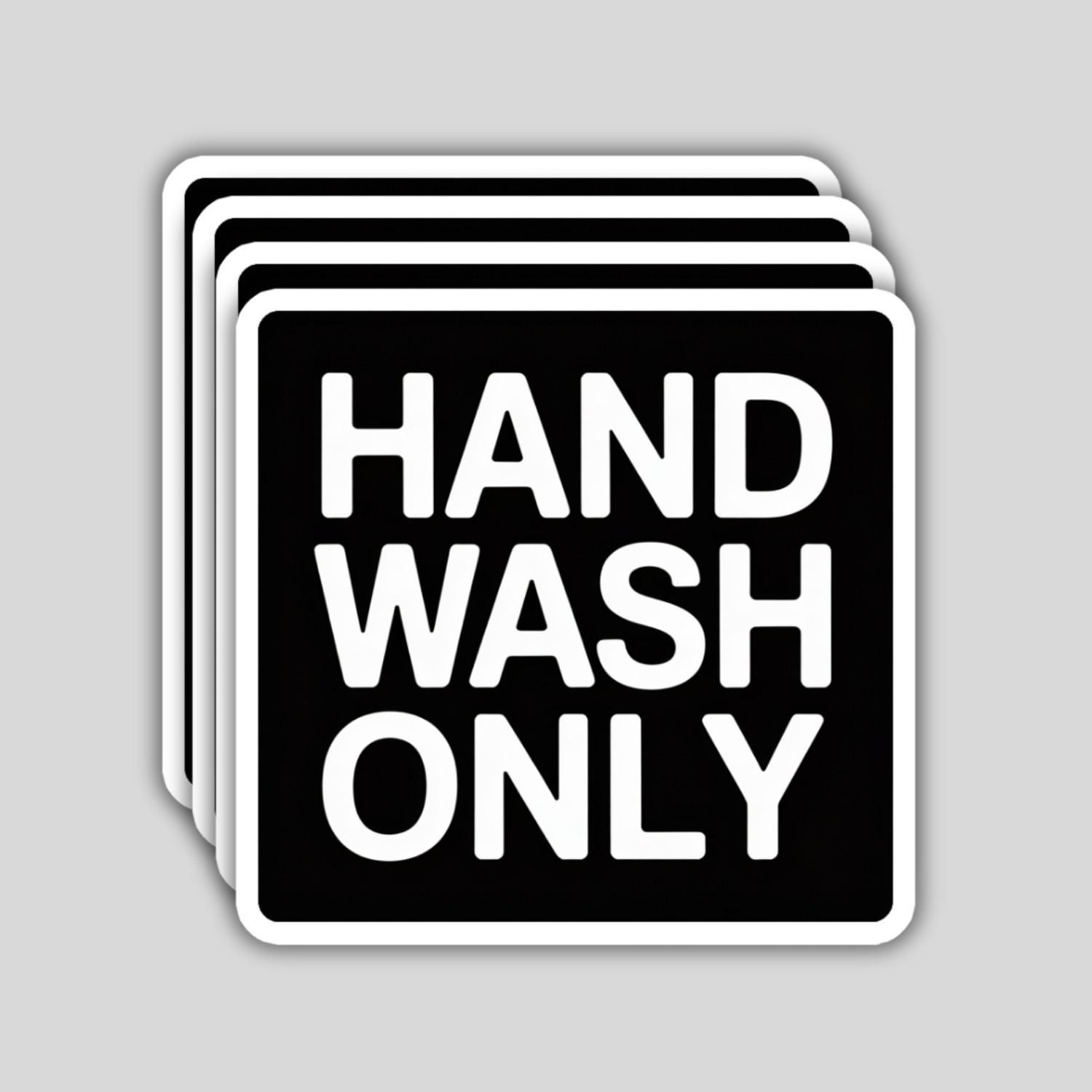 Hand Wash Only Stickers: Waterproof Hygiene Reminder Decals - 4 Piece gallery