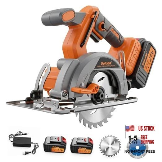 5-Inch 21V Brushless Cordless Circular Saw with 2 x 4.0Ah Lithium Batteries – gallery