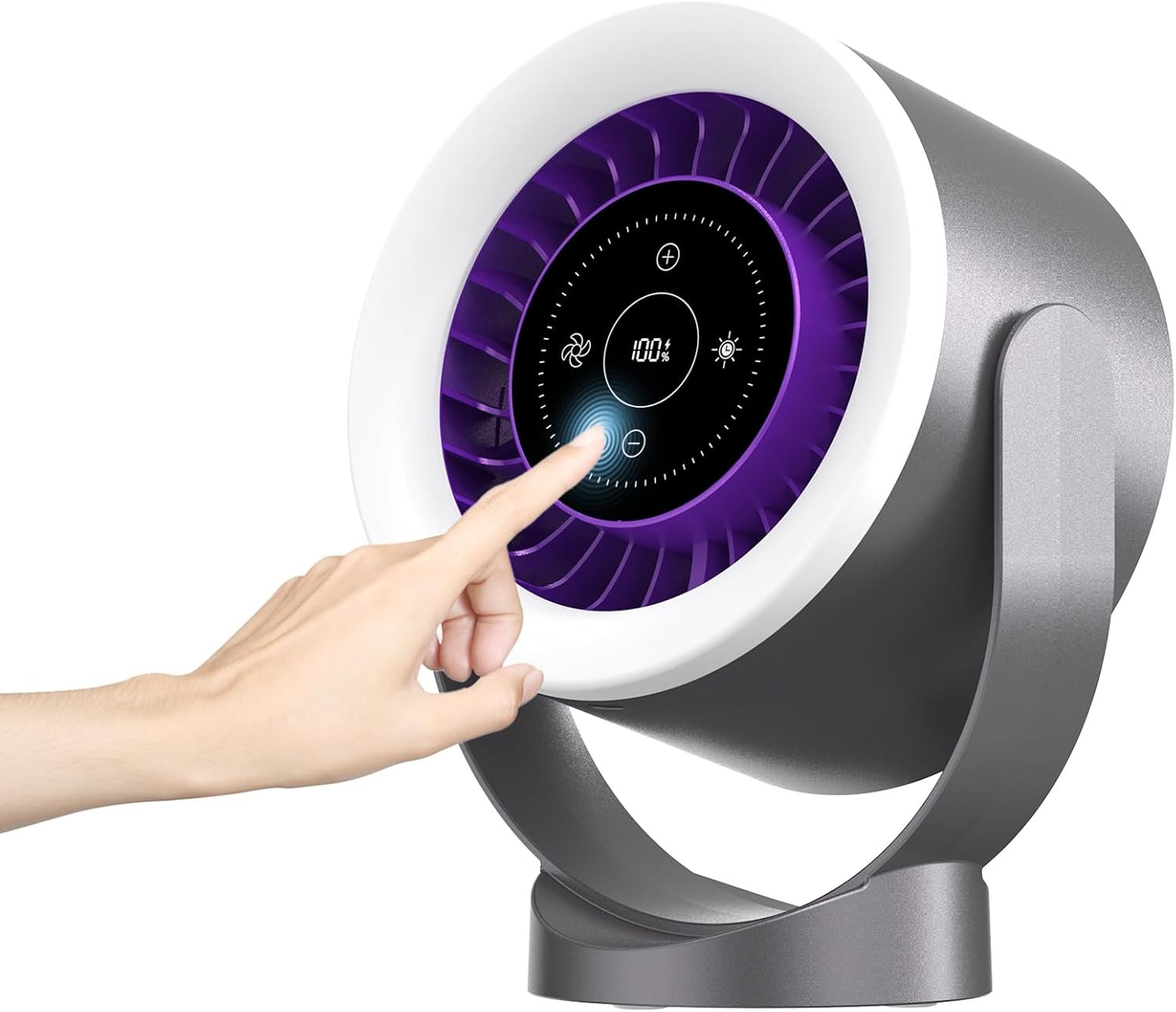 USB Rechargeable Desk Fan – Ultra Quiet 35dB LED Touch Control 100 Speed Levels gallery