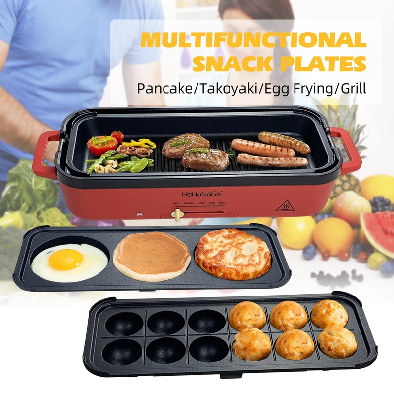 Multifunctional Electric Griddle Electric Grill Nonstick Baking Maker with 3 ... gallery