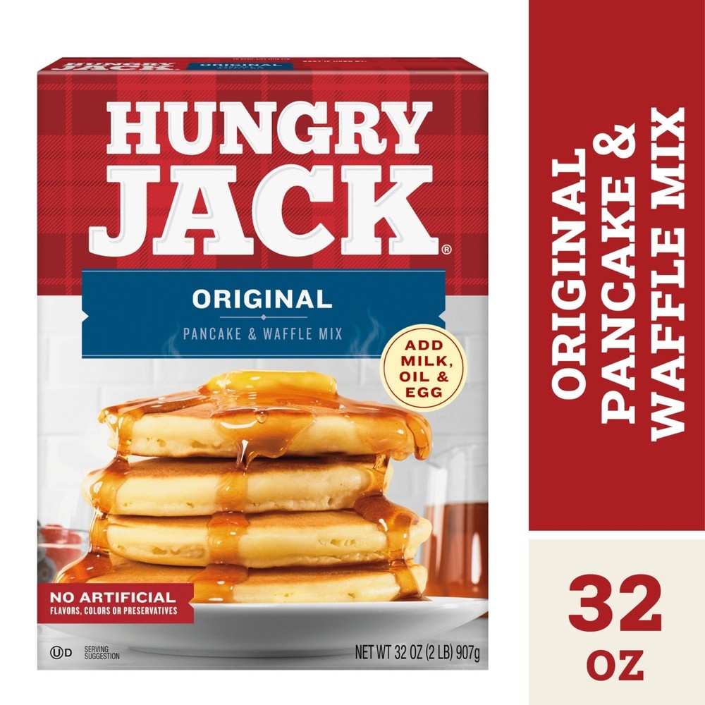 (3 Pack) Hungry Jack Original Pancake & Waffle Mix, 32 oz , Breakfast Baking Mix