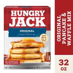 (3 Pack) Hungry Jack Original Pancake & Waffle Mix, 32 oz , Breakfast Baking Mix