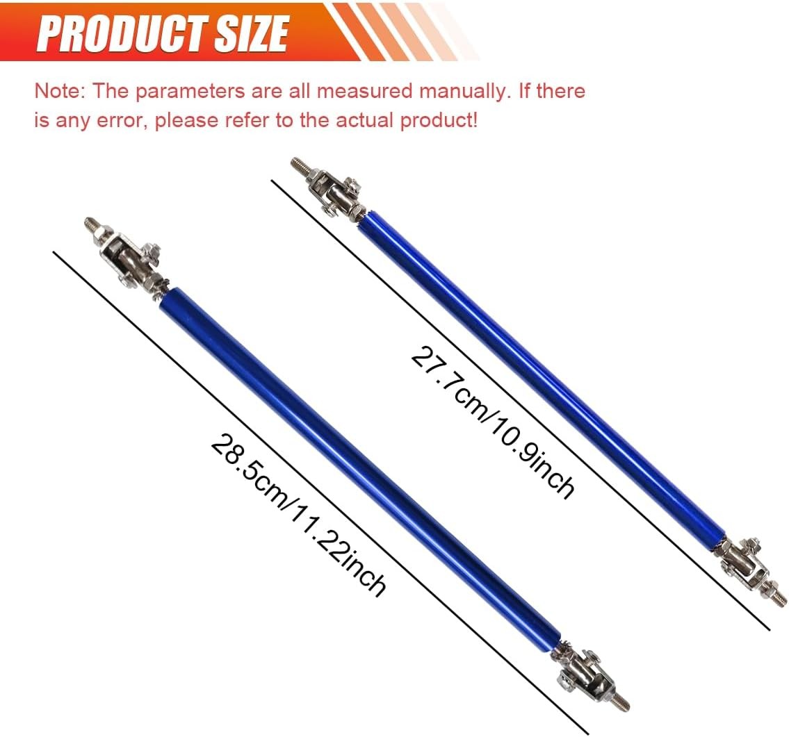 2PCS 8"-11" Adjustable Splitter Strut Rods, Car Front Bumper Lip S Color: Blue gallery