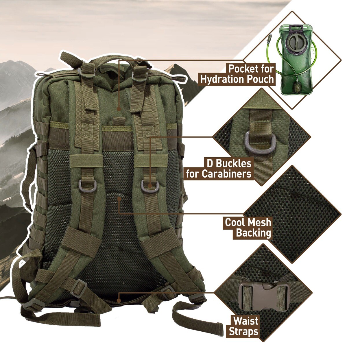 50L Expeditionary Tactical Backpack, Black 5