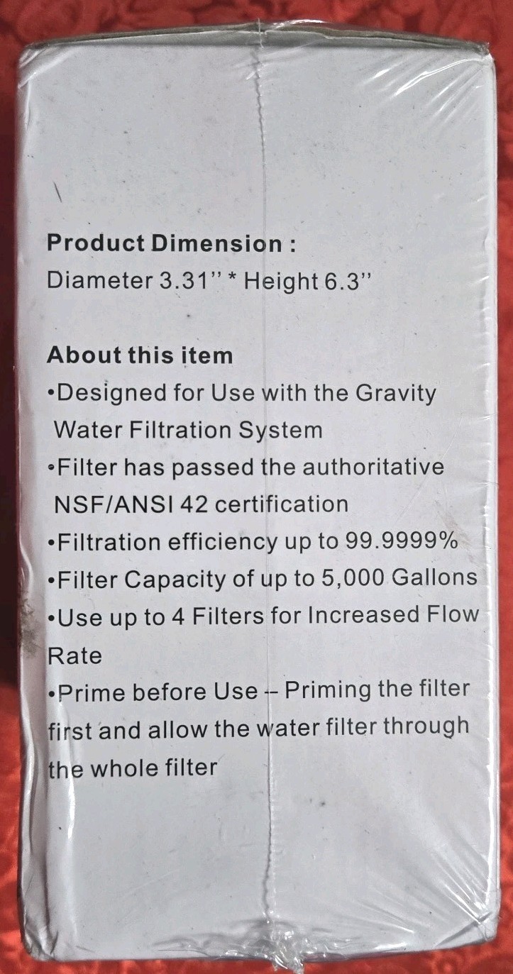 Replacement Filter Cartridge For Alexapure Gravity Water Filter System 2 Pack gallery