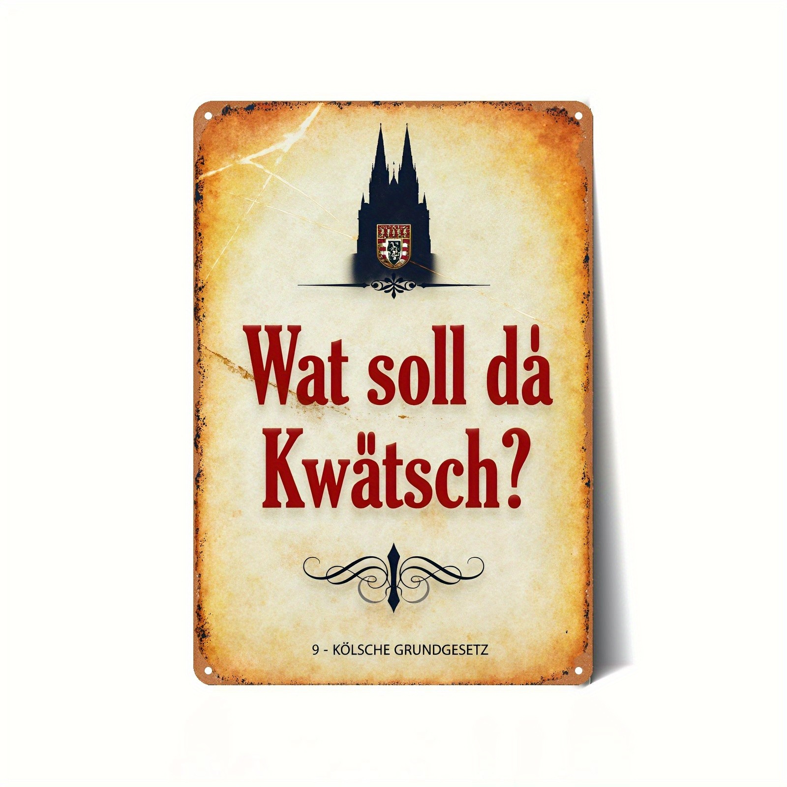 German Metal Cologne Cathedral Sign 2D Wall Art gallery