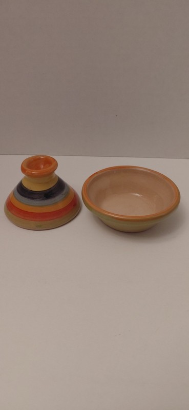 Moroccan Mini Tagine Spice Holder Multi Color Painted Ceramic 3” gallery