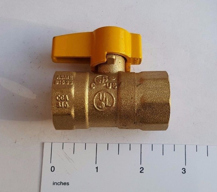 10) 3/4" IPS BRASS GAS BALL VALVE, CSA APPROVED 1/4 TURN - PROPANE, NATURAL GAS gallery