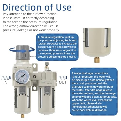 3/8" NPT Compressed Air Filter Regulator Lubricator 3/8NPT Semi-Auto Drain gallery