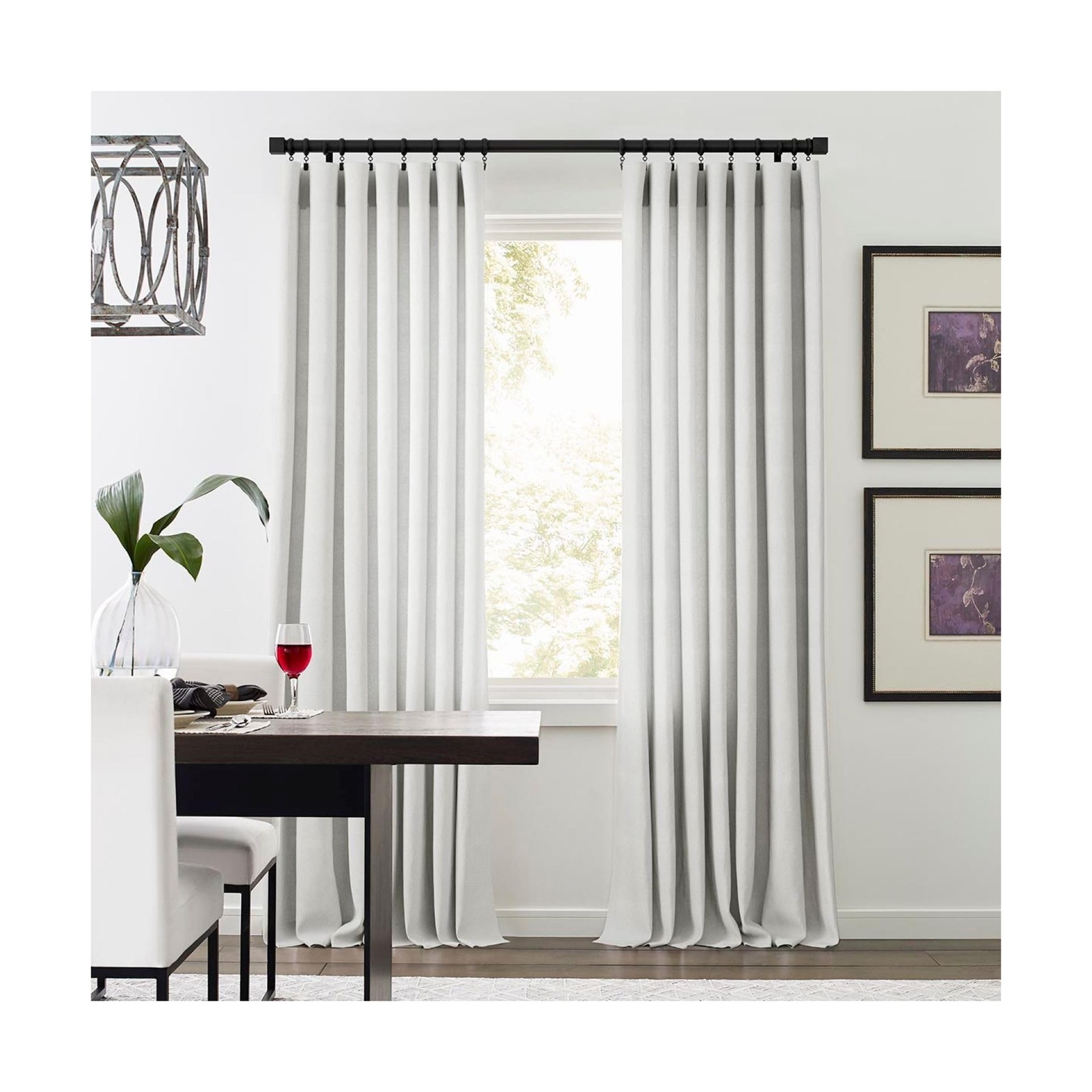 Sunbrella Durant Light Filtering Curtains | 50 in. W X 96 in. L | White | Fad... gallery