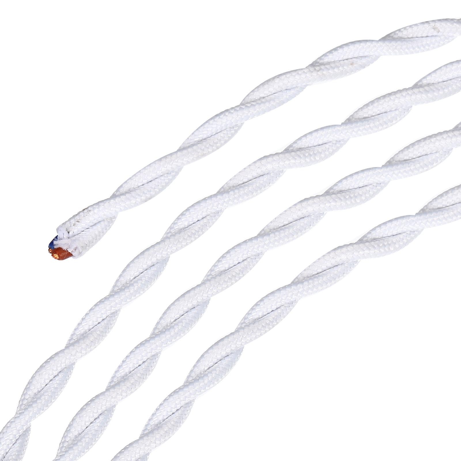 Twisted Cloth Covered Wire 2 Core 18AWG 10m/32.8ft,Electrical Cable,White gallery