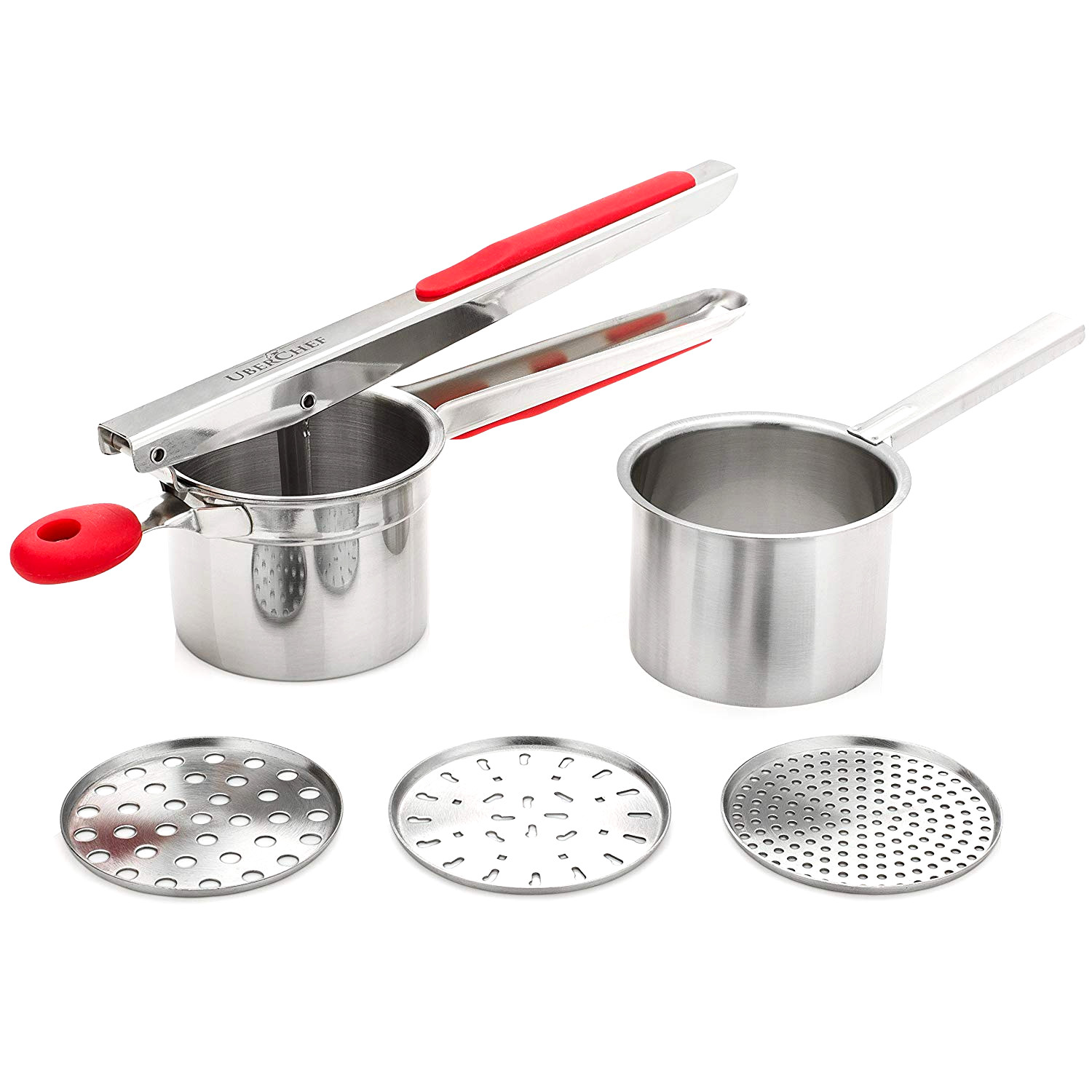 UberChef Potato Ricer Set with 3 Ricing Discs Fine Medium Coarse Stainless Steel gallery
