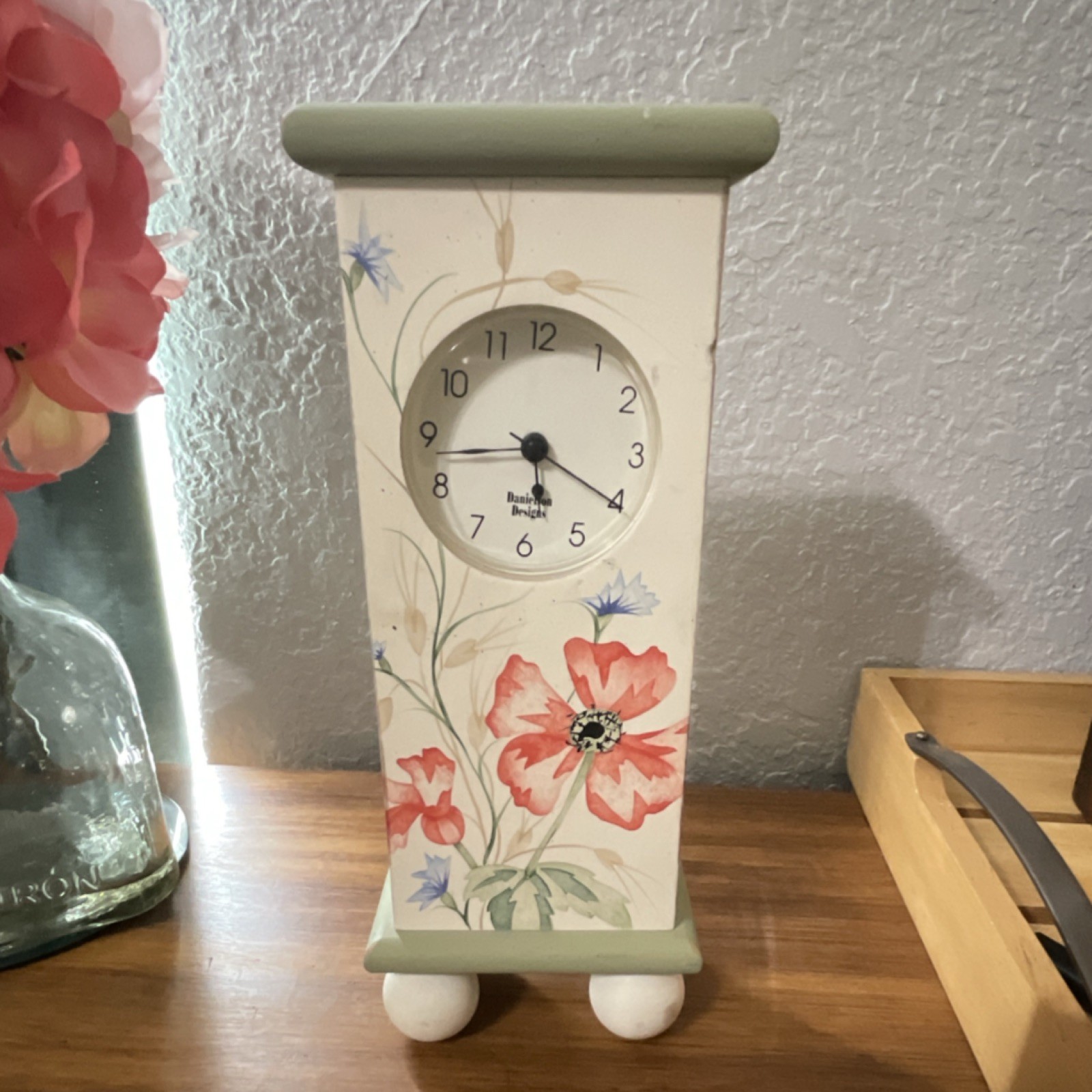 Charming Shabby Chic Danielson Designs Floral Table & Shelf Analog Clock gallery