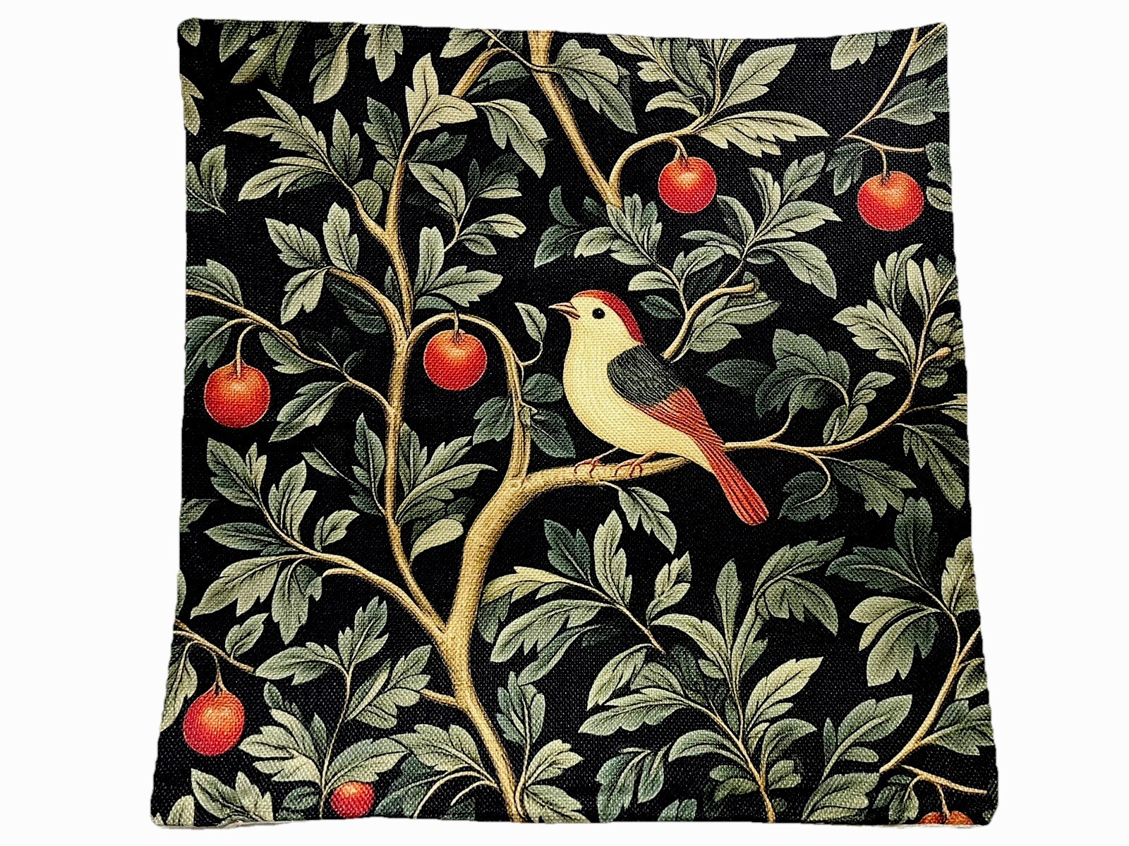 William Morris Abstract Floral Bird Design Throw Pillow Cover Home Decor 18” gallery