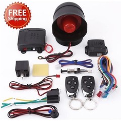 Universal Car Alarm System Security Keyless Entry System with 2 Key Fobs W7I9