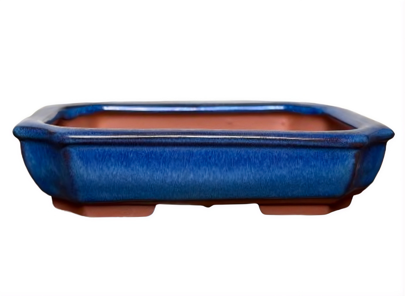 Rectangle Shohin Bonsai / Succulent Pot 6"x 4.5"x 1.4" - Blue Glazed gallery