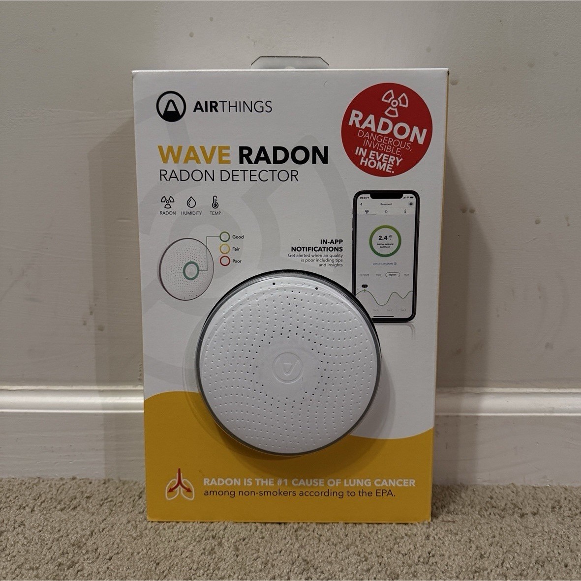 Airthings Wave Radon 2951 Radon Detector Humidity & Temperature Monitoring gallery