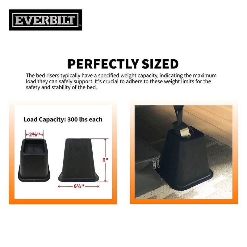 Everbilt 6 in. Black Bed Risers (4-Pack) gallery