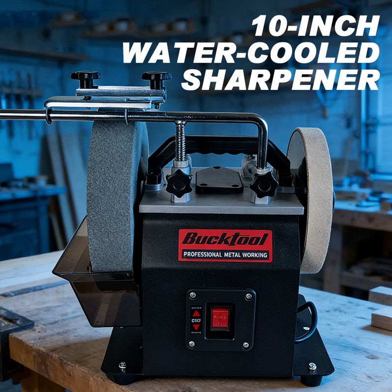 BUCKTOOL 10" knife grinder 1.6-Amp Two-Direction Water Cooled Wet Stone Grinder gallery