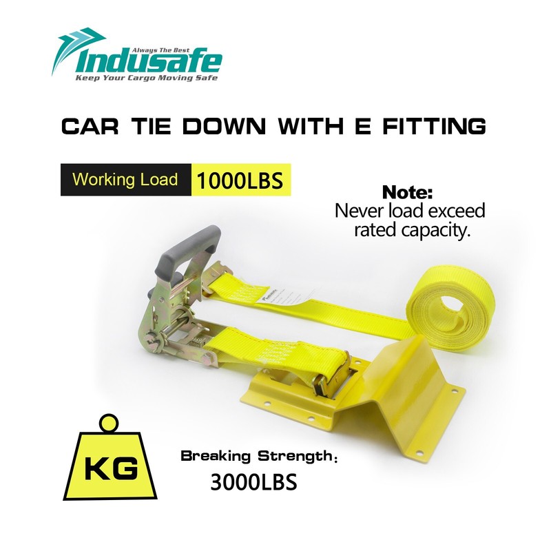 Indusafe Wheel Chock Strap Kit Trailer Tie Down System for ATV UTV Mower BS 3000 gallery